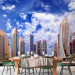 Wall Mural Dubai - white clouds against architecture with modern skyscrapers 99124 additionalThumb 6
