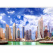 Wall Mural Dubai - white clouds against architecture with modern skyscrapers 99124 additionalThumb 1