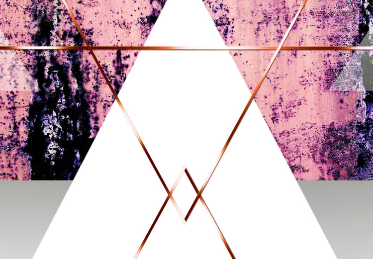 Poster Gateway to Paradise - geometric abstraction in triangles with a touch of pink 114434 additionalImage 8