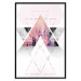 Poster Gateway to Paradise - geometric abstraction in triangles with a touch of pink 114434 additionalThumb 24