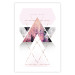 Poster Gateway to Paradise - geometric abstraction in triangles with a touch of pink 114434 additionalThumb 25