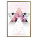 Poster Gateway to Paradise - geometric abstraction in triangles with a touch of pink 114434 additionalThumb 16