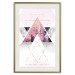 Poster Gateway to Paradise - geometric abstraction in triangles with a touch of pink 114434 additionalThumb 19