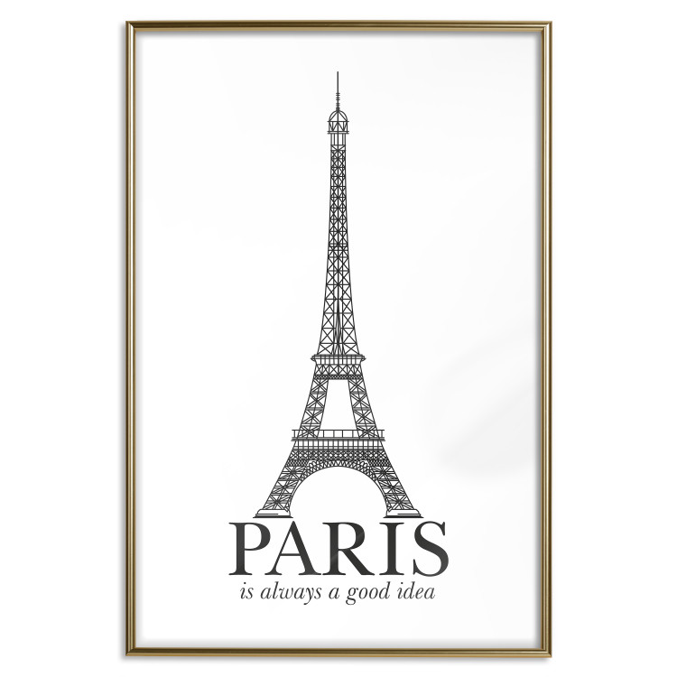 Wall Poster Paris is Always a Good Idea - black and white composition with the Eiffel Tower 114634 additionalImage 16