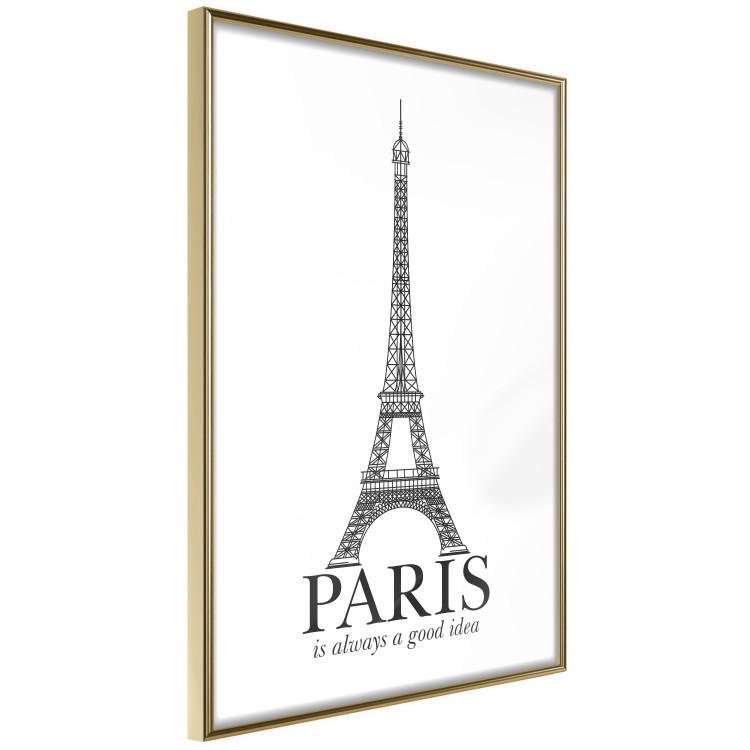 Wall Poster Paris is Always a Good Idea - black and white composition with the Eiffel Tower 114634 additionalImage 12