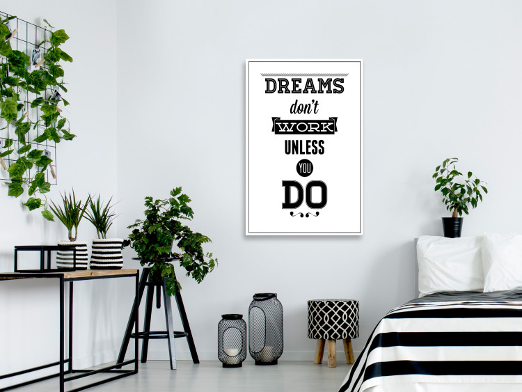 Canvas Print Dreams Don't Work Unless You Do (1 Part) Vertical 115034 additionalImage 3