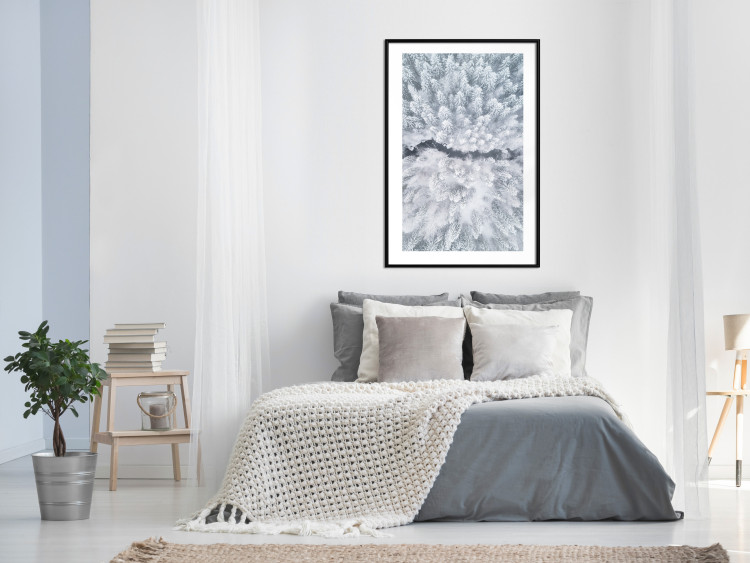 Poster Tree crowns - winter landscape of snow-covered trees seen from above 115134 additionalImage 6