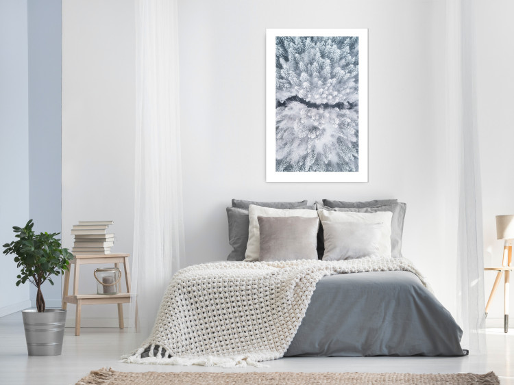 Poster Tree crowns - winter landscape of snow-covered trees seen from above 115134 additionalImage 4