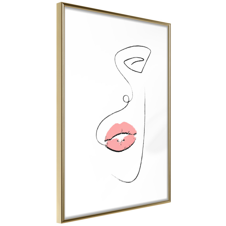 Wall Poster Full Lips - black and white composition with a woman's face and pink lipstick 115234 additionalImage 9