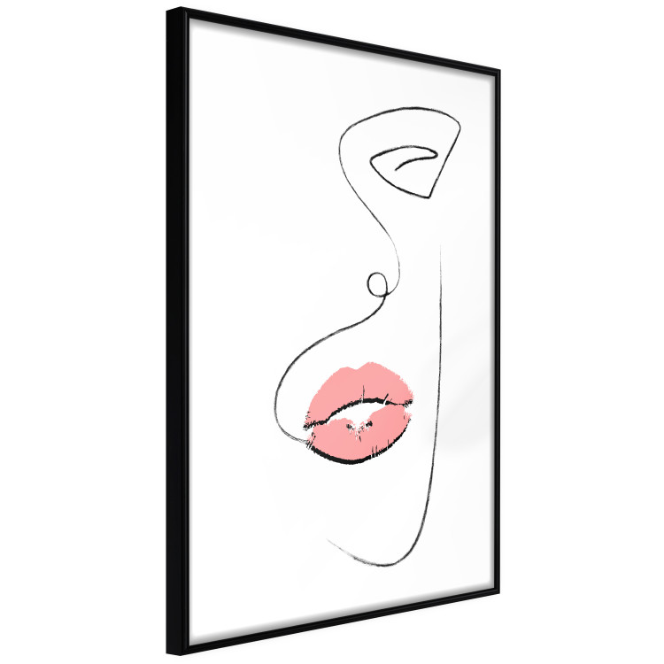 Wall Poster Full Lips - black and white composition with a woman's face and pink lipstick 115234 additionalImage 10