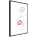 Wall Poster Full Lips - black and white composition with a woman's face and pink lipstick 115234 additionalThumb 12