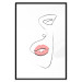 Wall Poster Full Lips - black and white composition with a woman's face and pink lipstick 115234 additionalThumb 15