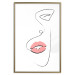 Wall Poster Full Lips - black and white composition with a woman's face and pink lipstick 115234 additionalThumb 16
