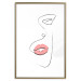 Wall Poster Full Lips - black and white composition with a woman's face and pink lipstick 115234 additionalThumb 14