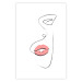 Wall Poster Full Lips - black and white composition with a woman's face and pink lipstick 115234 additionalThumb 19