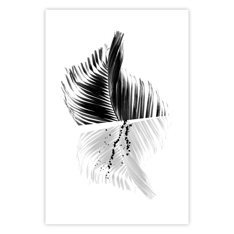Wall Poster Black and White Palm Tree - composition with a plant motif on a white background 116934 additionalImage 18