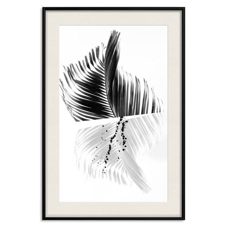 Wall Poster Black and White Palm Tree - composition with a plant motif on a white background 116934 additionalImage 27