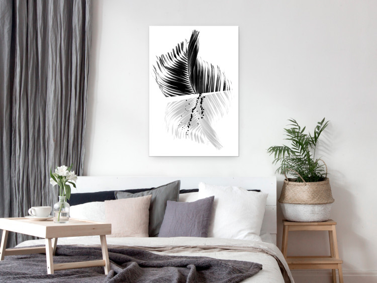 Wall Poster Black and White Palm Tree - composition with a plant motif on a white background 116934 additionalImage 25