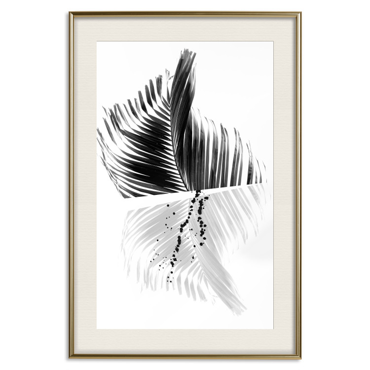 Wall Poster Black and White Palm Tree - composition with a plant motif on a white background 116934 additionalImage 26