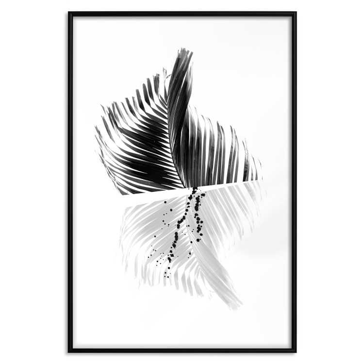 Wall Poster Black and White Palm Tree - composition with a plant motif on a white background 116934 additionalImage 19