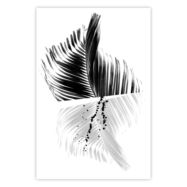 Wall Poster Black and White Palm Tree - composition with a plant motif on a white background 116934