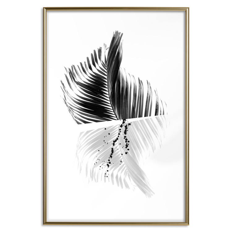 Wall Poster Black and White Palm Tree - composition with a plant motif on a white background 116934 additionalImage 18