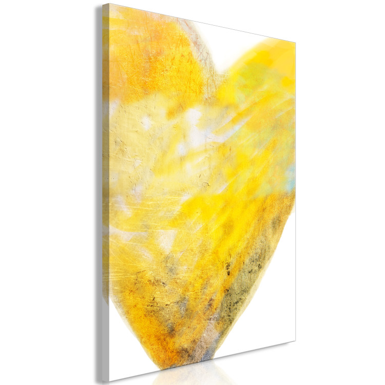 Canvas Print Painted with Heart (1-part) - Art of Love in Yellow Hue 117634 additionalImage 2