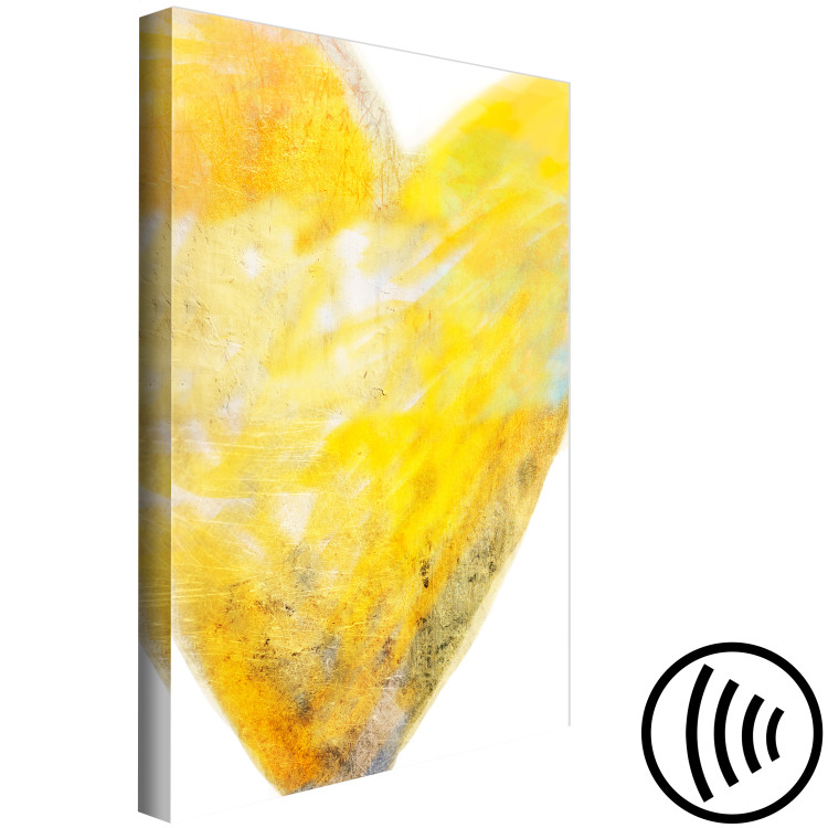 Canvas Print Painted with Heart (1-part) - Art of Love in Yellow Hue 117634 additionalImage 6