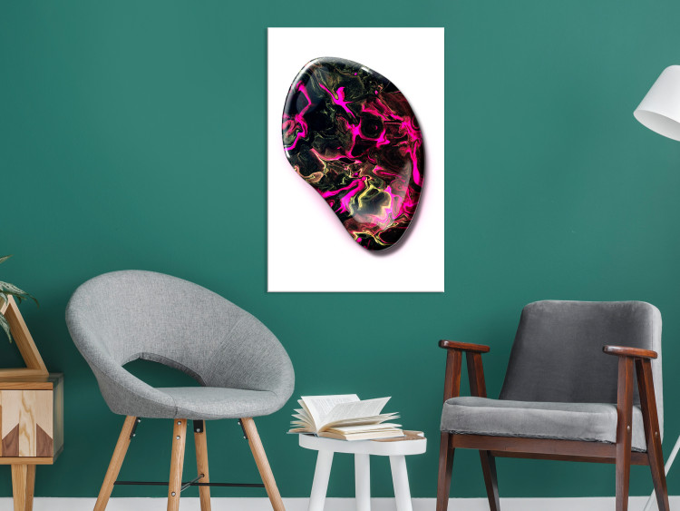 Canvas Art Print Magic stone - an abstract, colorful mineral on a white background 117734 additionalImage 3