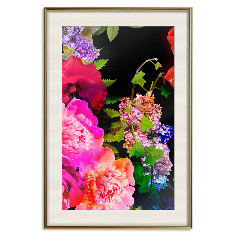 Wall Poster Land of Flowers - colorful composition with a floral motif on a black background 118334 additionalImage 19