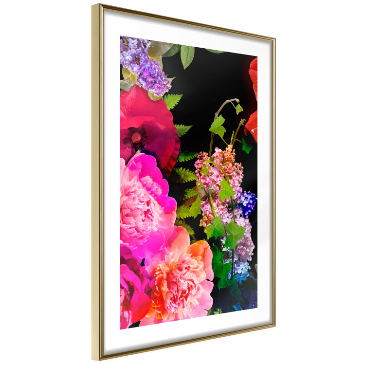 Wall Poster Land of Flowers - colorful composition with a floral motif on a black background 118334 additionalImage 6