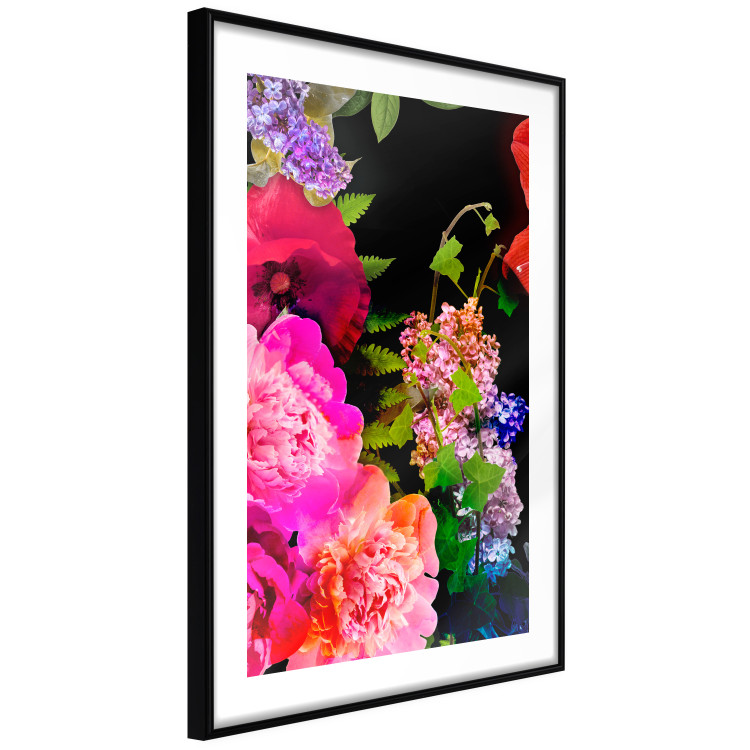 Wall Poster Land of Flowers - colorful composition with a floral motif on a black background 118334 additionalImage 11