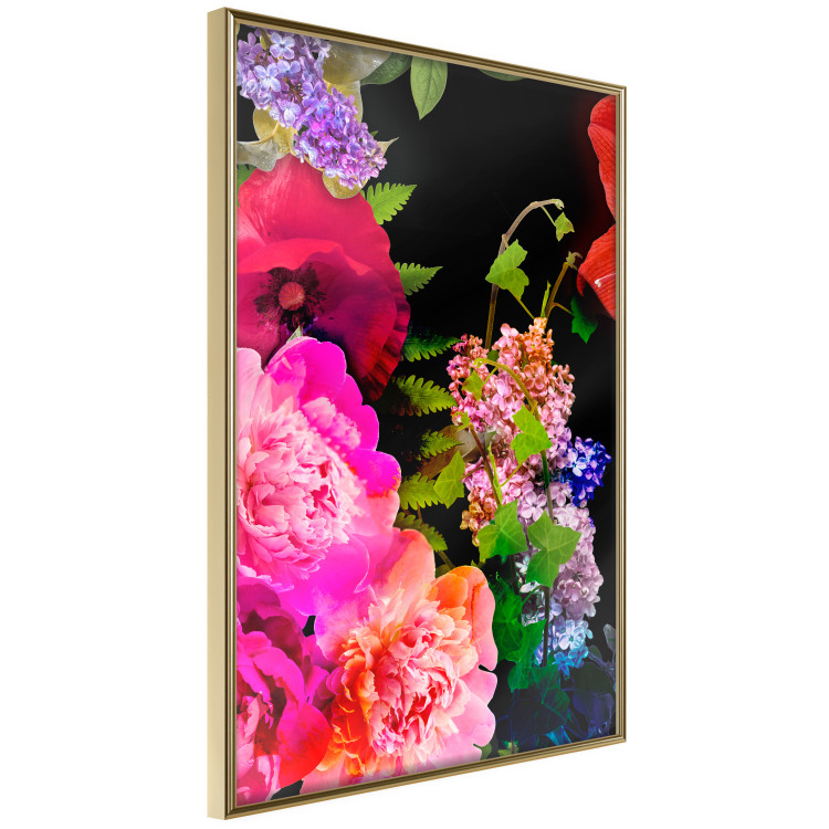 Wall Poster Land of Flowers - colorful composition with a floral motif on a black background 118334 additionalImage 12