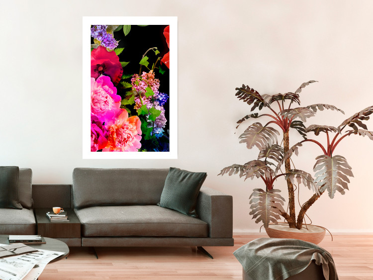 Wall Poster Land of Flowers - colorful composition with a floral motif on a black background 118334 additionalImage 4
