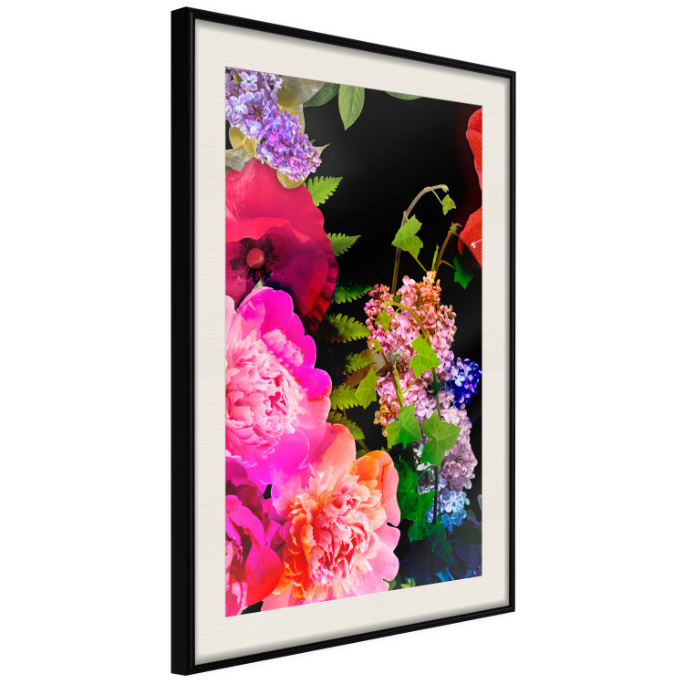 Wall Poster Land of Flowers - colorful composition with a floral motif on a black background 118334 additionalImage 3