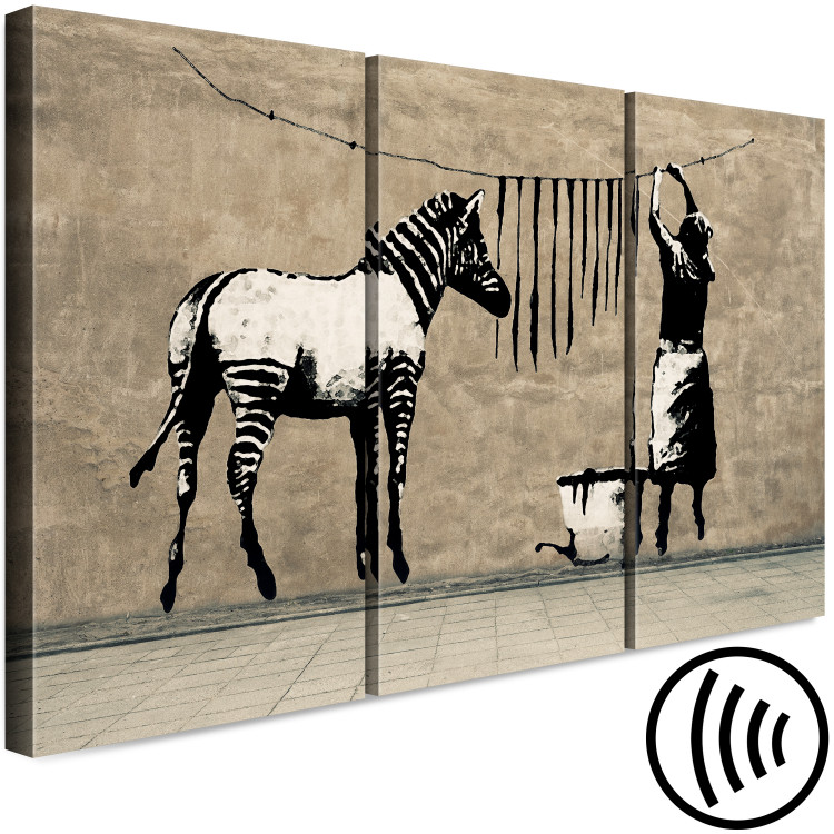 Canvas Print Banksy: Washing Zebra on Concrete (3 Parts) 118534 additionalImage 6