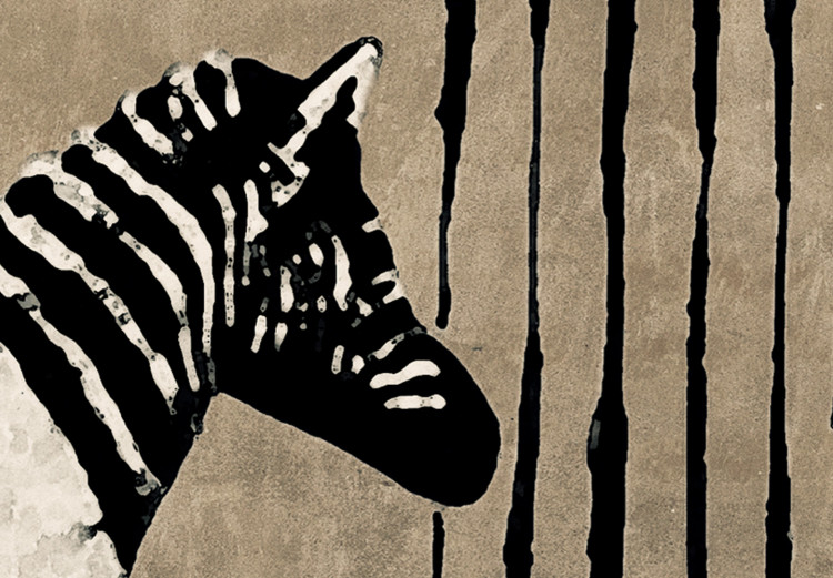 Canvas Print Banksy: Washing Zebra on Concrete (3 Parts) 118534 additionalImage 4