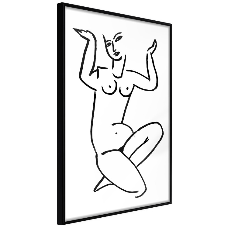 Wall Poster Uncertain Encouragement - black and white line art with the silhouette of a naked woman 119034 additionalImage 10