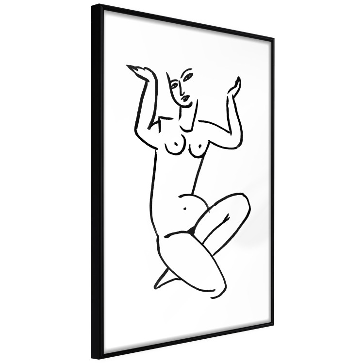 Wall Poster Uncertain Encouragement - black and white line art with the silhouette of a naked woman 119034 additionalImage 11