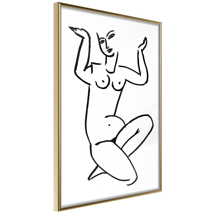 Wall Poster Uncertain Encouragement - black and white line art with the silhouette of a naked woman 119034 additionalImage 12
