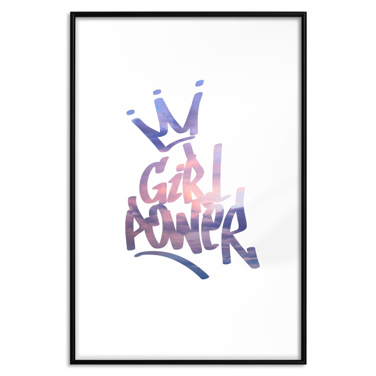 Poster Girl Power - colorful English text with a crown on a white background 122934 additionalImage 17