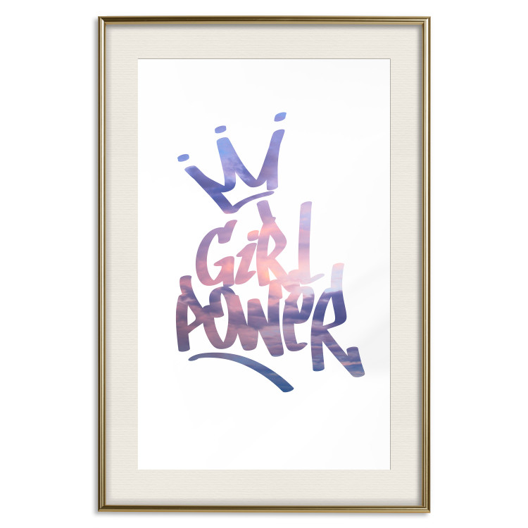 Poster Girl Power - colorful English text with a crown on a white background 122934 additionalImage 19