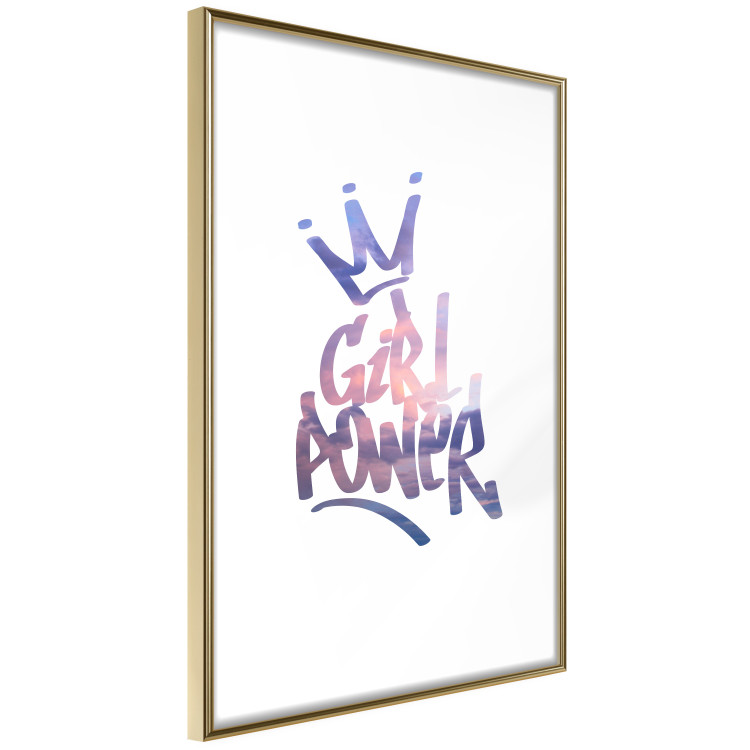 Poster Girl Power - colorful English text with a crown on a white background 122934 additionalImage 8