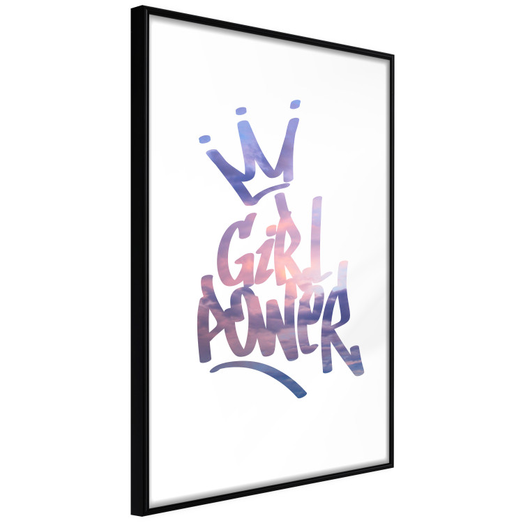 Poster Girl Power - colorful English text with a crown on a white background 122934 additionalImage 12