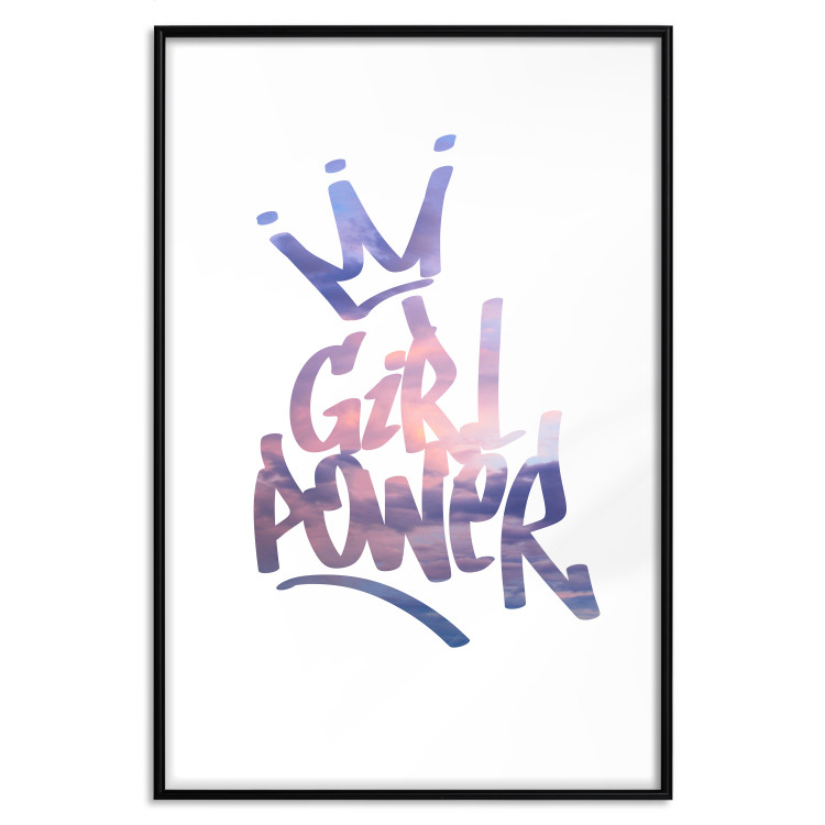 Poster Girl Power - colorful English text with a crown on a white background 122934 additionalImage 24