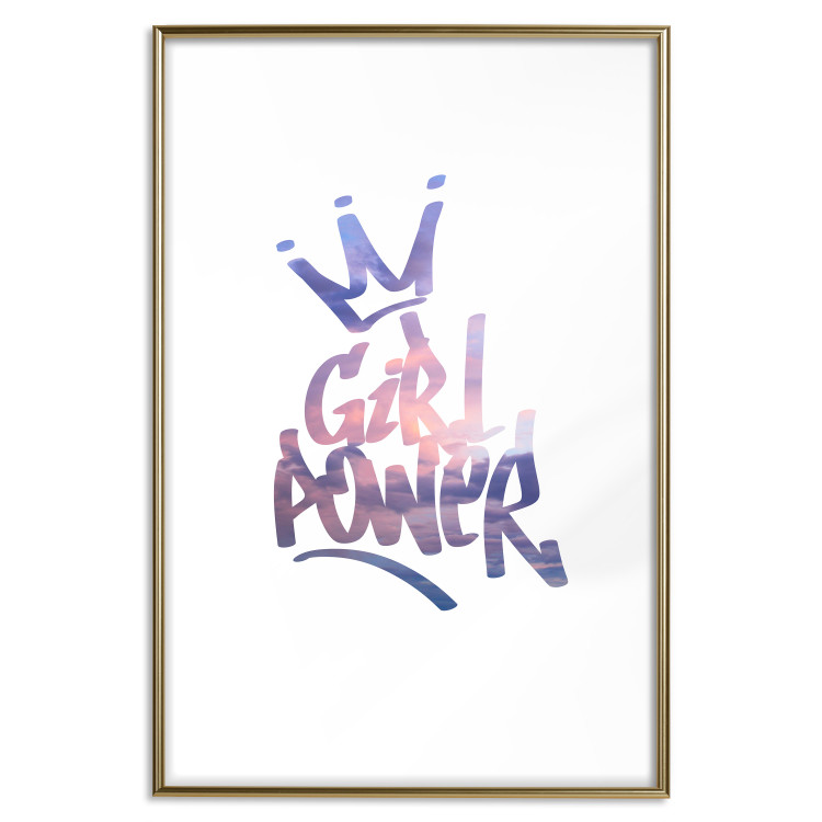 Poster Girl Power - colorful English text with a crown on a white background 122934 additionalImage 16