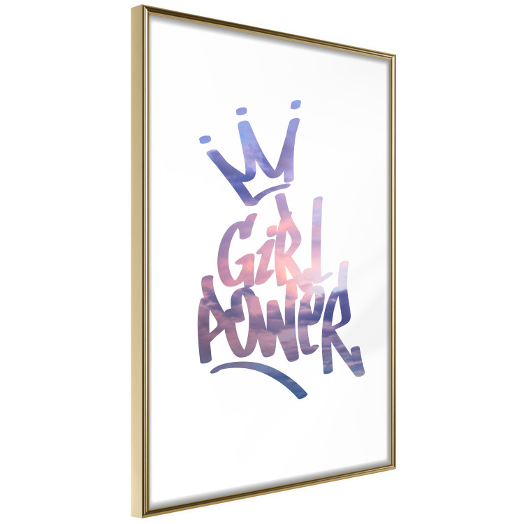 Poster Girl Power - colorful English text with a crown on a white background 122934 additionalImage 14