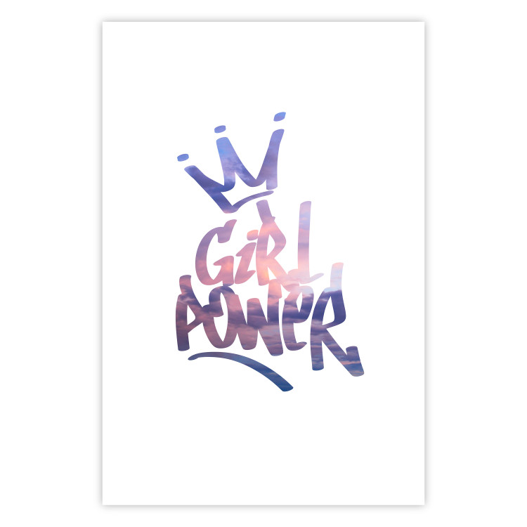Poster Girl Power - colorful English text with a crown on a white background 122934 additionalImage 25