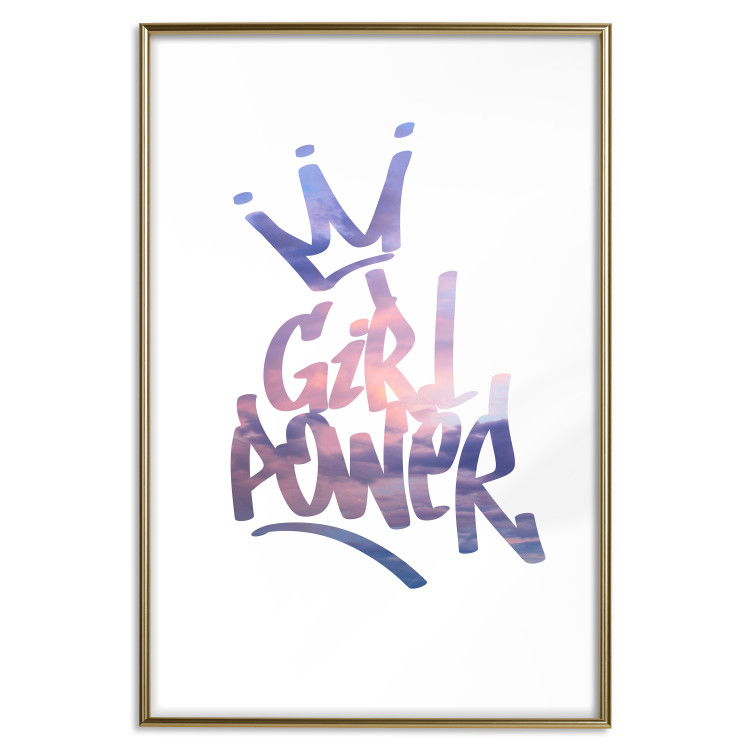 Poster Girl Power - colorful English text with a crown on a white background 122934 additionalImage 20