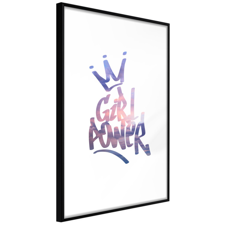 Poster Girl Power - colorful English text with a crown on a white background 122934 additionalImage 13